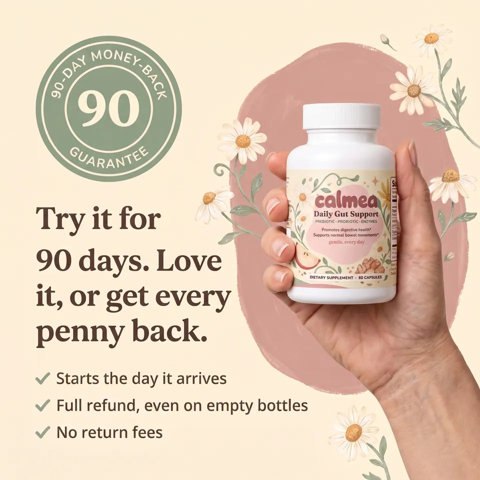 90-day money-back guarantee: starts the day it arrives, full refund even on empty bottles, no return fees